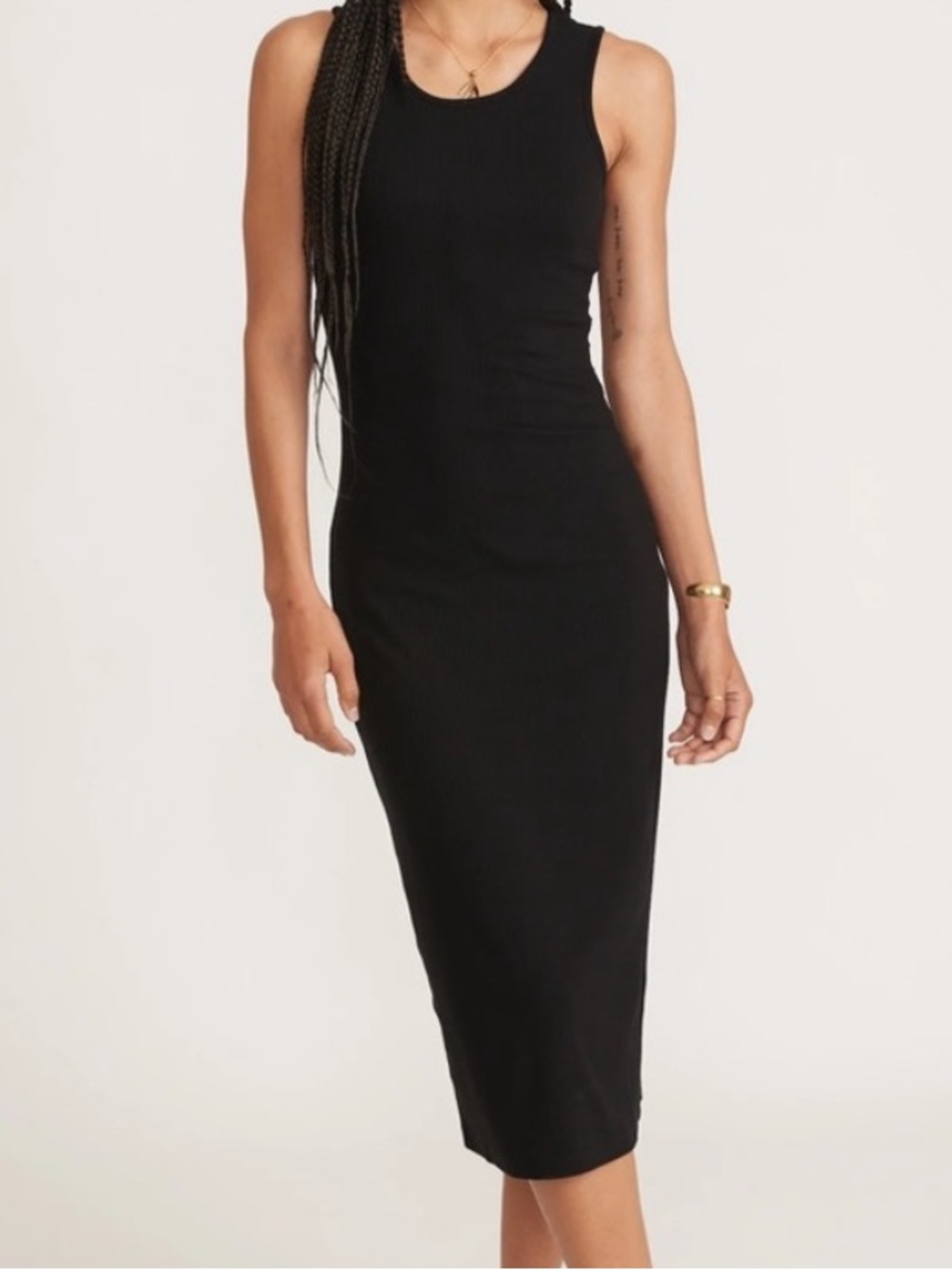 Marine Layer Knit Sleeveless midi dress black size medium